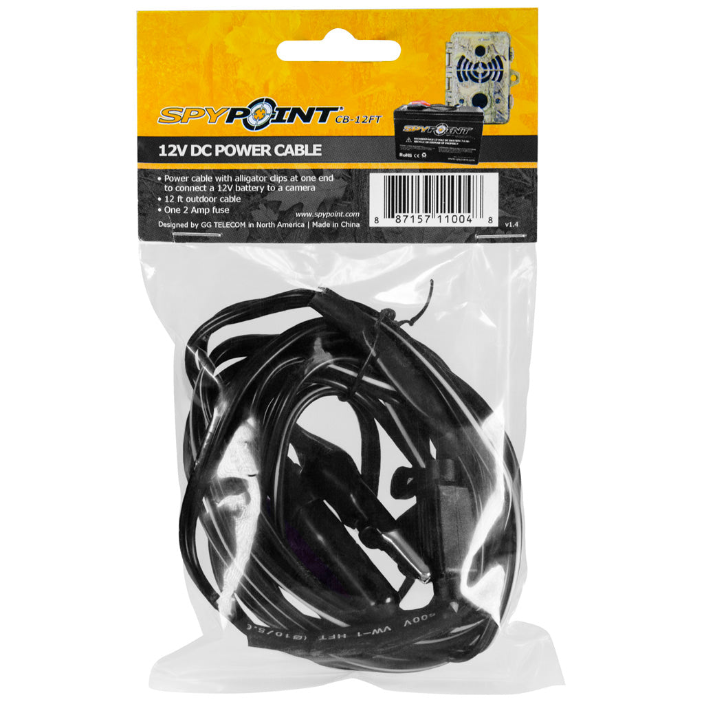Spypoint Power Cable 12 Ft. 12 Volt - Outdoor Solutions And Services