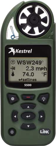 Kestrel 5500 Weather Meter W- - Link And Vane Mount Olive Drab - Outdoor Solutions And Services
