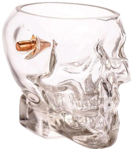 2 Monkey Skull Whiskey Glass - With A .308 Bullet Blown In - Outdoor Solutions And Services