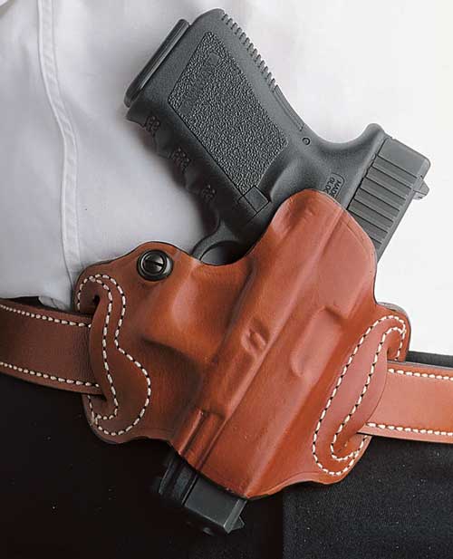 Desantis Mini Slide Holster - Owb Lh Leather S-a Hellcat Tan - Outdoor Solutions And Services
